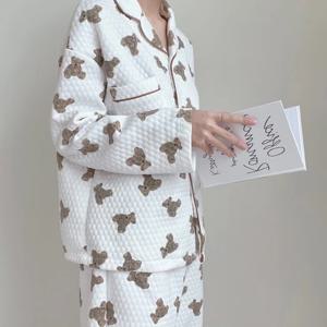 누빔 곰돌이 커플잠옷 빅사이즈 수면 잠옷 세트 3size