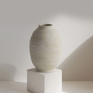 테라코타 토분 대형 도자기 화병 꽃병 오브제 - 타원형