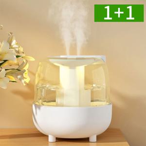 1+1 듀얼분사 초음파 가습기 4L 대용량 간편세척 무드등