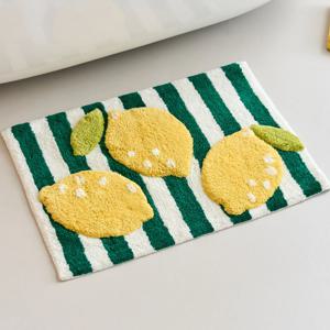 스트라이프 레몬 터프팅 발매트 GREEN LIME 45X65cm