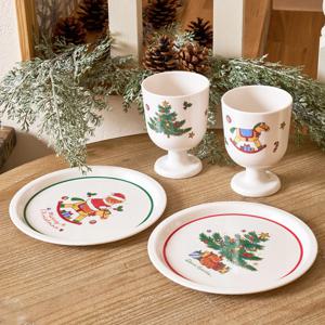 테디토이 크리스마스 멜라민 4P세트 고블렛2P+접시2P