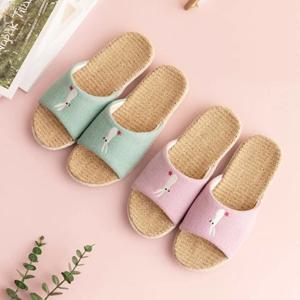 [리퍼] 땀 안차는 래빗 린넨 마 커플 슬리퍼 거실화 7color