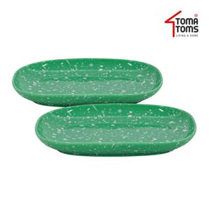 뉴트로 도자기 분식그릇 떡볶이접시 x 2인