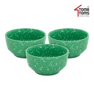 뉴트로 도자기 분식그릇 원형공기 x 3인