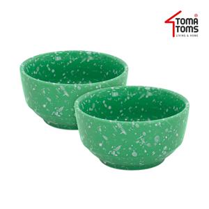 뉴트로 도자기 분식그릇 원형공기 x 2인