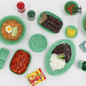 뉴트로 도자기 분식그릇 온가족세트 21P