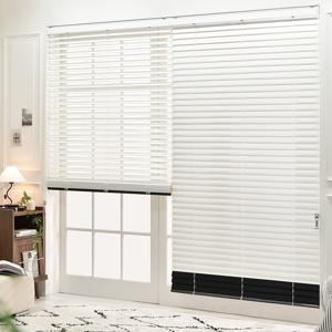 1+1 블랙엣지 우드블라인드 오동나무 원목 거실 베란다 창문 65x120 2개