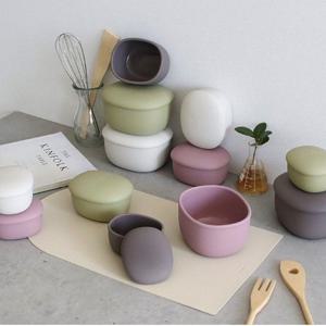 조약돌 디자인 밀폐 용기 실리콘 도시락 반찬통