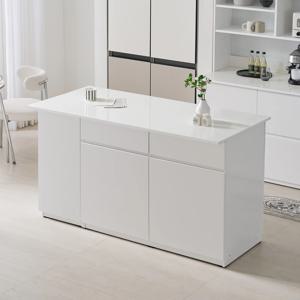 시오 E0 키높은 이지수납 광파오븐 아일랜드 홈바 식탁 렌지대 수납장 1600X750