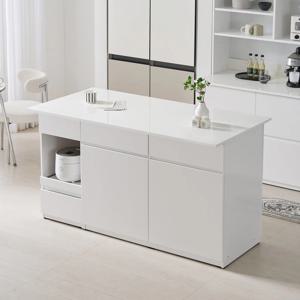 시오 E0 키높은 이지수납 광파오븐 아일랜드 홈바 식탁 렌지대 수납장 1600X750