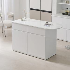 시오 E0 키높은 이지수납 광파오븐 반타원 아일랜드 홈바 식탁 렌지대 1500X600