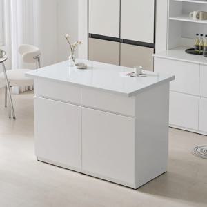 시오 E0 키높은 이지수납 광파오븐 인조대리석 아일랜드 홈바 식탁 렌지대 1200X750