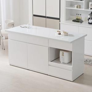 시오 E0 키높은 이지수납 광파오븐 인조대리석 아일랜드 홈바 식탁 렌지대 1800X750