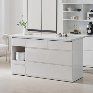 위드 E0 키높은 완전수납 광파오븐 인조대리석 아일랜드 홈바 식탁 렌지대 1600X600