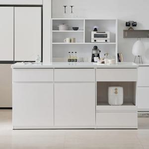 시오 E0 키높은 이지수납 광파오븐 인조대리석 아일랜드 홈바 식탁 렌지대 1800X600