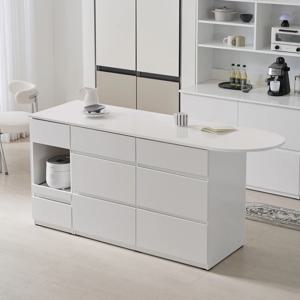 위드 E0 키높은 완전수납 광파오븐 반타원 아일랜드 홈바 식탁 렌지대 1900X600