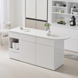 시오 E0 키높은 이지수납 광파오븐 반타원 아일랜드 홈바 식탁 렌지대 1900X600