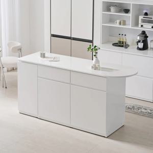 시오 E0 키높은 이지수납 광파오븐 반타원 아일랜드 홈바 식탁 렌지대 1900X600