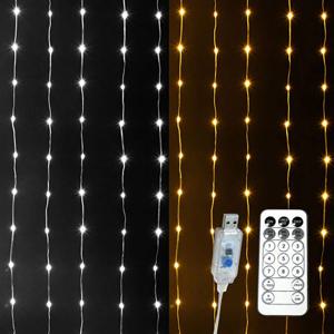 퍼스트LED 트리전구 트리조명 큐빅 폭포수 200구 5V 백색 전구색