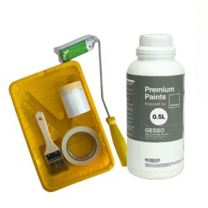 팬톤 젯소페인트 수성 프라이머 부자재세트 4인치롤러세트 하도 페인트 0.5L