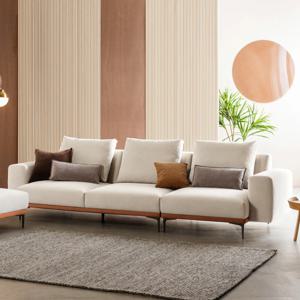 [03.01일 20시 라이브]메리골드 4인 리브 패브릭 소파+스툴