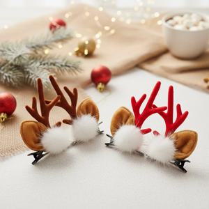솜털 루돌프 머리핀 1세트 크리스마스 성탄절 코스튬 의상소품 장식 용품
