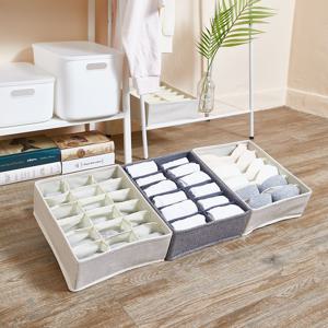 패브릭 접이식 의류 옷장 서랍 칸막이 수납 아이 양말 속옷정리함 3종 세트