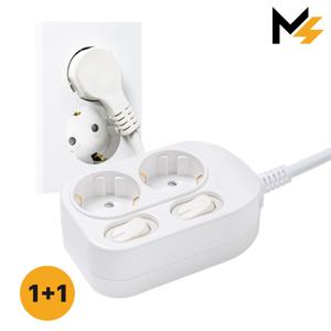 1+1 슬림플러그 국산 개별 2구 멀티탭 납작 플러그 3m/5m