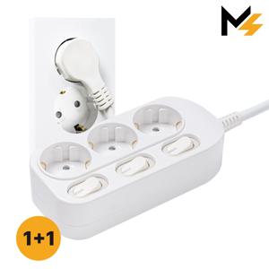 1+1 슬림플러그 국산 개별 3구 멀티탭 납작 플러그 45cm/5m