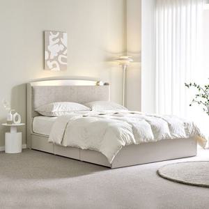 기능성 패브릭 헤드 LED 수납 벙커 침대 프레임 K 킹사이즈