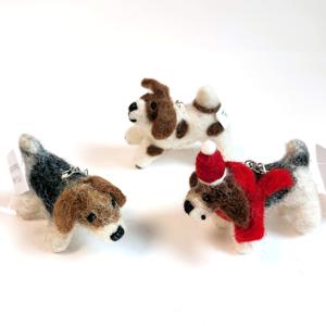 비글 강아지 인형 키링 귀여운 펠트 가방 커플 작은 열쇠고리 미니 굿즈 선물