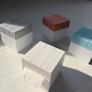 큐브 정사각 티슈케이스 두루마리케이스 원형휴지케이스 티슈커버 4color