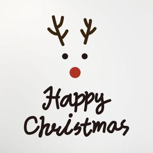 루돌프해피크리스마스 스티커 유리 거울 겨울 카페 시트지