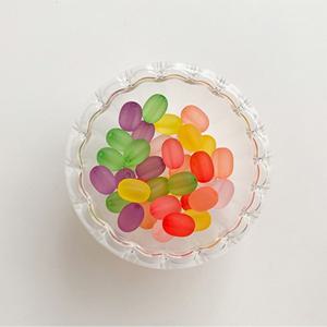 젤리빈 무광 컬러 비즈 구슬 공예 팔찌 만들기 부자재 1cm 100개