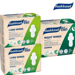 NEW 유기농 순면 생리대 혼합 3팩 (롱윙2+나이트윙1) 대형 오버나이트