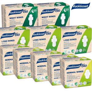 NEW 유기농 순면 생리대 혼합 10팩 (노말윙5+롱윙3+나이트윙2)