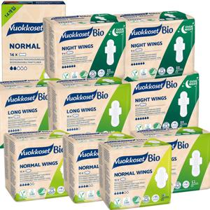 NEW 유기농 순면 생리대 혼합 10팩 (노말윙3+롱윙3+나이트윙3+팬티라이너1)