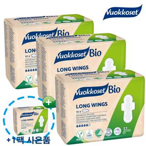 NEW 유기농 순면 생리대 롱윙(10P)3팩+사은품 롱윙1팩
