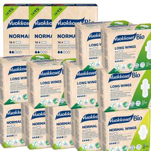 NEW 유기농 순면 생리대 패밀리세트 혼합 14팩 노말윙5+롱윙6+팬티라이너3팩