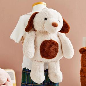 소프트터치 퍼피 멍뭉이 애착인형 백팩 가방 아이보리