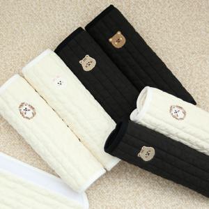 M4U 패브릭 100수 누빔 자수 카시트/유모차 안전벨트 커버 블랙