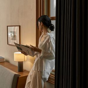 윤슬 블랙 프리미엄 95% 암막커튼 빛차단 거실 안방 형상기억 맞춤