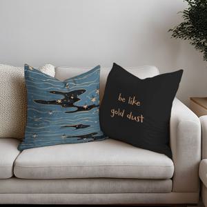 양면디자인 쿠션 1+1 골드더스트+블루칩 45x45cm