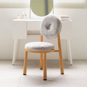 [리퍼] 미루 체어 패브릭 식탁의자 도넛 디자인 철제 카페 화장대 인테리어 의자