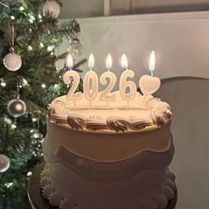 새해 숫자 초 연말 케이크초 신년 파티 장식 캔들 촛불 화이트