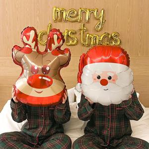 루돌프 산타 얼굴 풍선 세트 크리스마스 소품 촬영 장식 데코