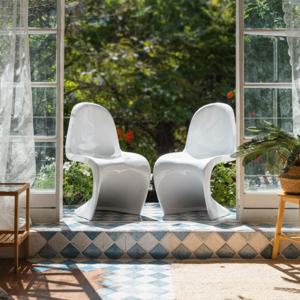 팬톤 체어 유광 컬러 카페 의자 식탁 의자 1+1