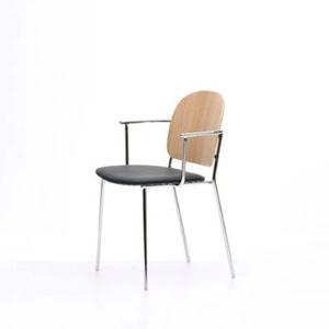 심플우드블랙 스틸프레임 가죽방석 사무의자(530 2색)