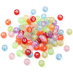 컬러 원형 알파벳 팔찌 만들기 비즈 공예 부자재 100개 0.7cm