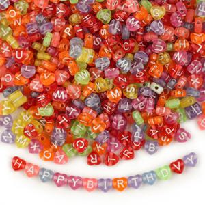 컬러 하트 알파벳 팔찌 만들기 비즈 공예 부자재 100개 0.7cm